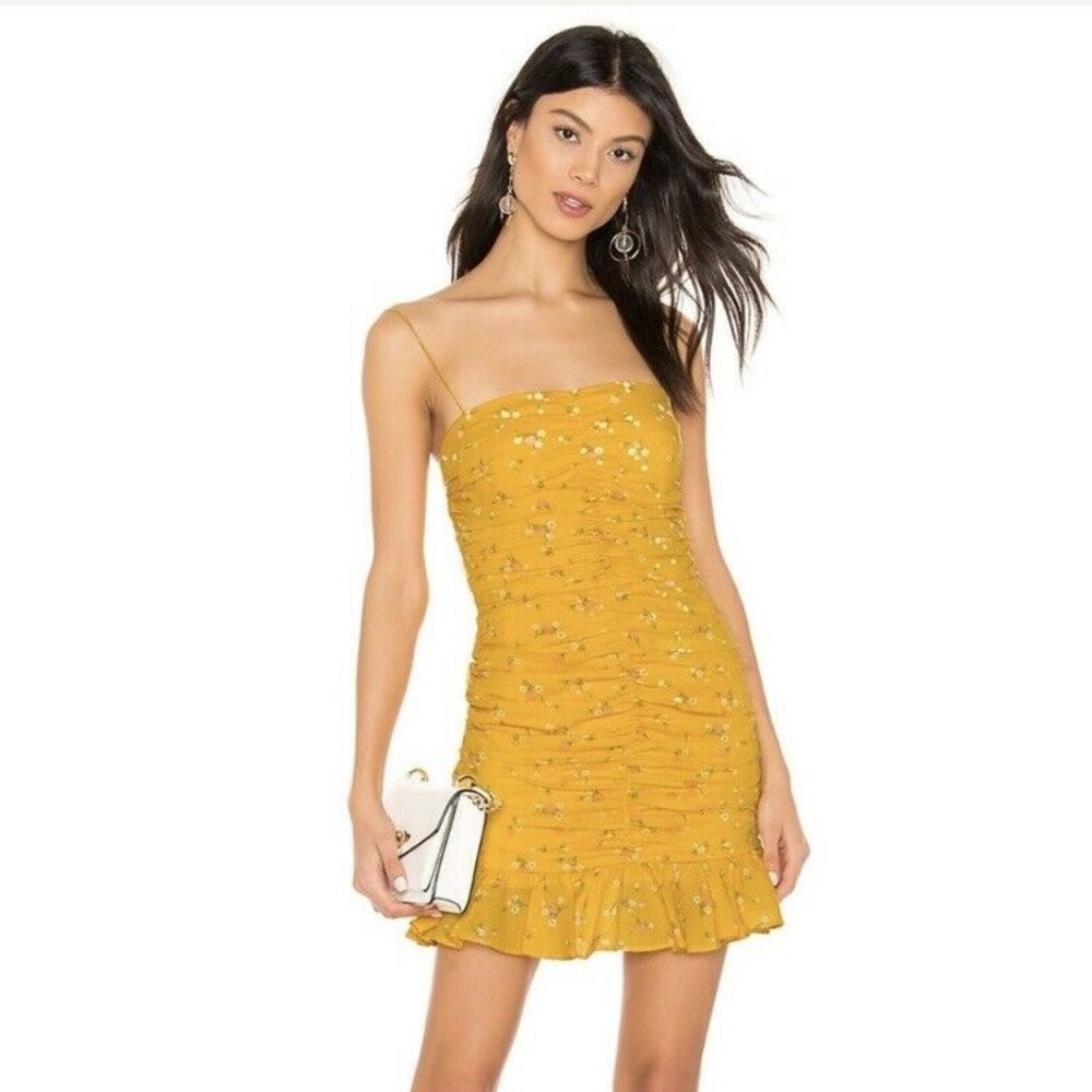 Floral Yellow Bec & Bridge Mini Dress